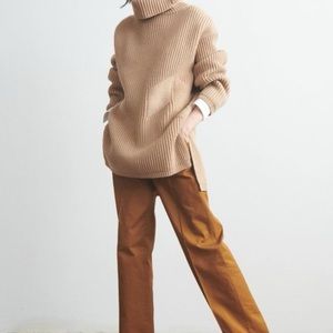 Thakoon Wool Chunky Turtleneck Sweater in Camel Tan Size XS